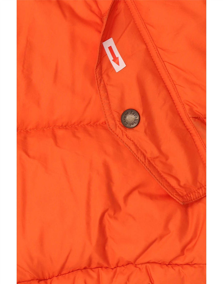 Sergio Tacchini Herre hættepolstret jakke UK 36 Lille orange polyamid