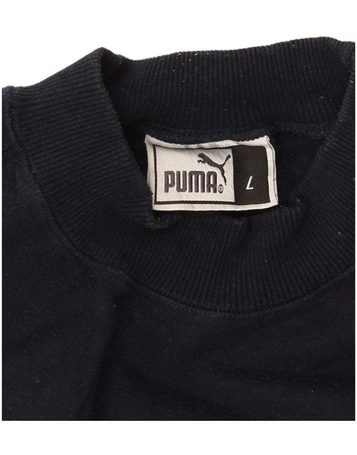 Puma Graphic Sweatshirt Jumper UK 16 Large Navy Blue