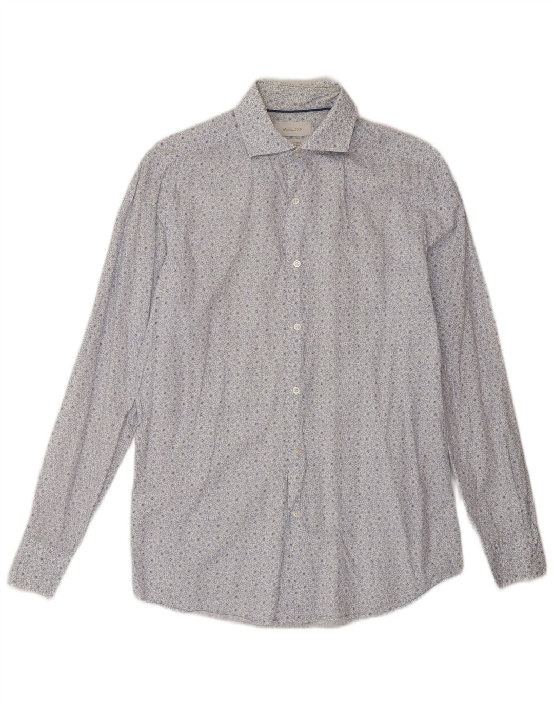 Massimo Dutti herreskjorte lille hvid blomstret bomuld