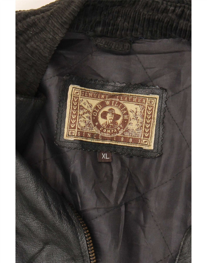 Vintage herre læderfrakke UK 42 XL Sort