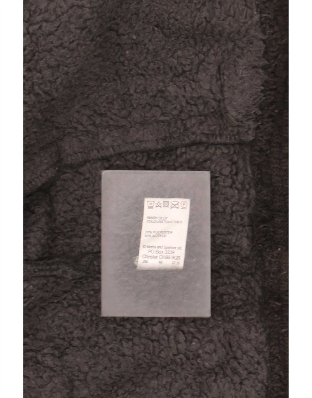 Marks & Spencer Herre Sherpa Fleecejakke UK 40 Stor Sort Polyester