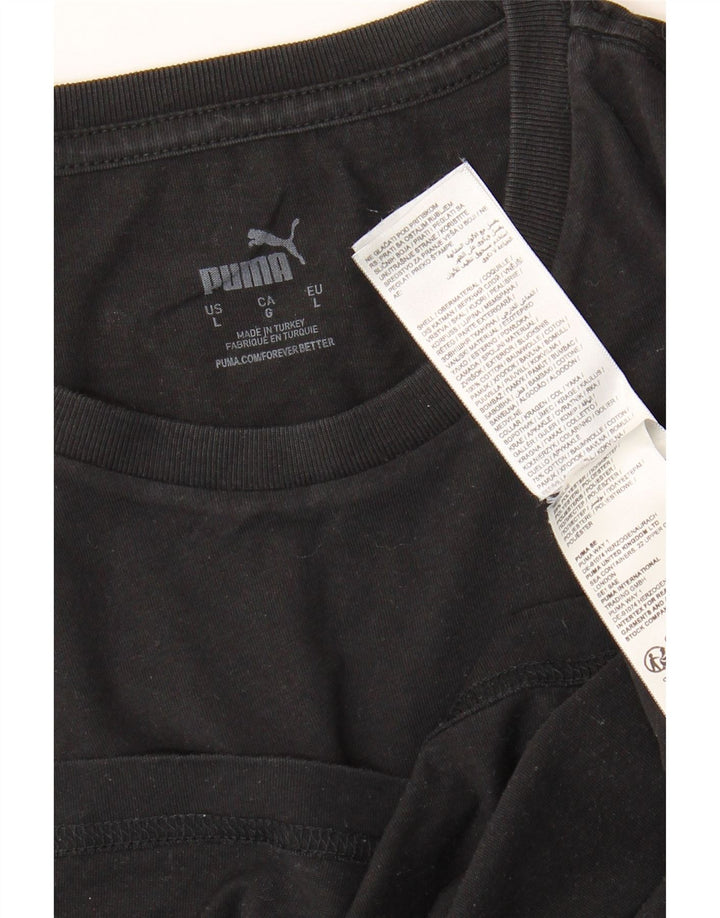 Puma Herre T-Shirt Top Stor Sort Bomuld