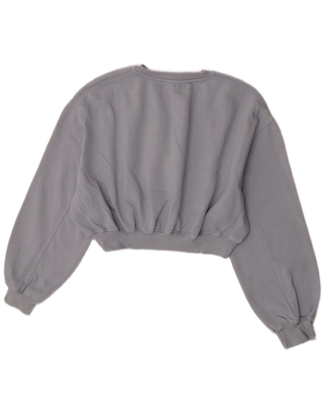 Zara Womens Crop Sweatshirt Jumper UK 14 Medium Grey Bomuld