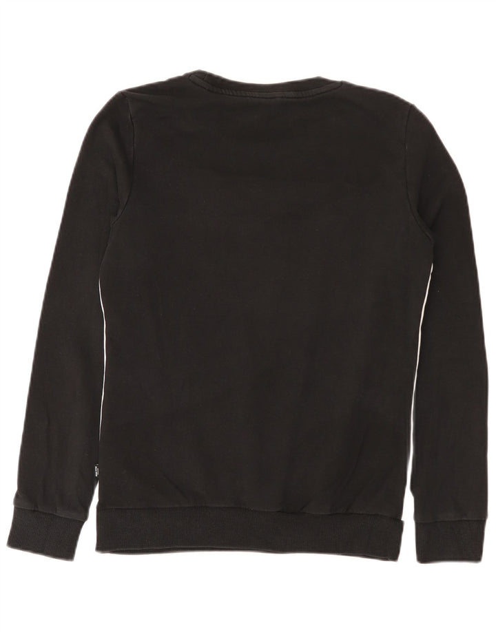 Puma Graphic Sweatshirt Jumper UK 10 Small Black Colourblock