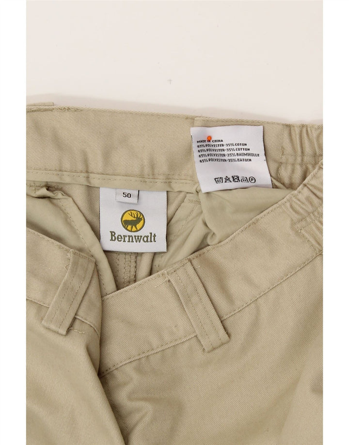 VINTAGE Straight Cargo Bukser til mænd IT 50 Large W34 L31 Beige Polyester
