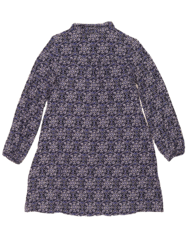 Marks & Spencer skjortekjole til kvinder UK 10 Small Blue Floral Viscose