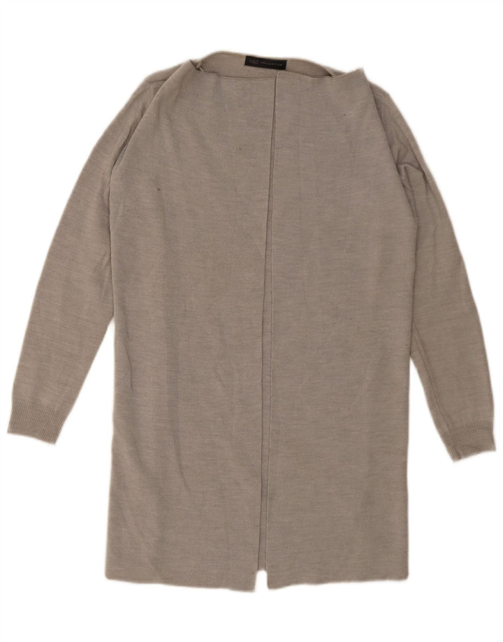 Marks & Spencer Dame Longline Åben Cardigan Sweater UK 10 Small Grey