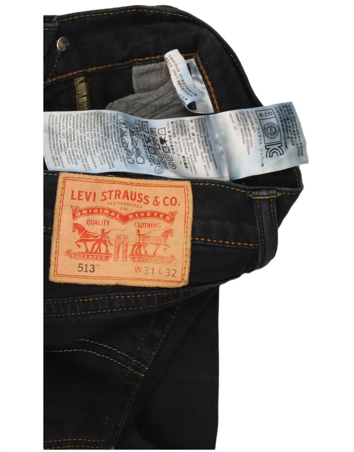 Levi's Herre 513 Straight Jeans W31 L29 Marineblå Bomuld