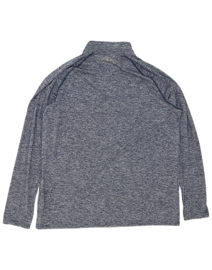 Under Armour Herre Heat Gear Pullover Træningsdragt Top Large Blue Flecked