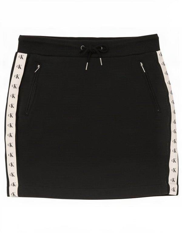Calvin Klein Grafisk nederdel til kvinder UK 14 Medium Sort Colourblock Bomuld
