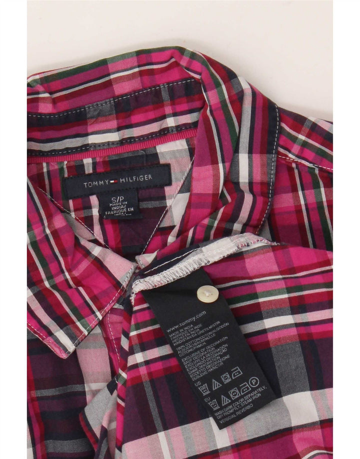 Tommy Hilfiger Dameskjorte UK 10 Small Pink Ternet Bomuld