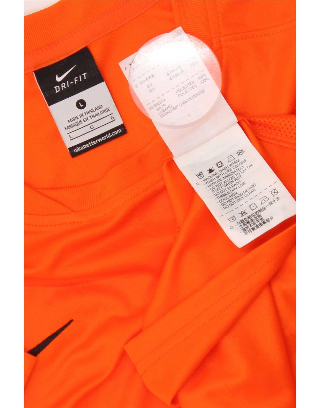 Nike grafisk T-shirt top til kvinder, stor orange polyester
