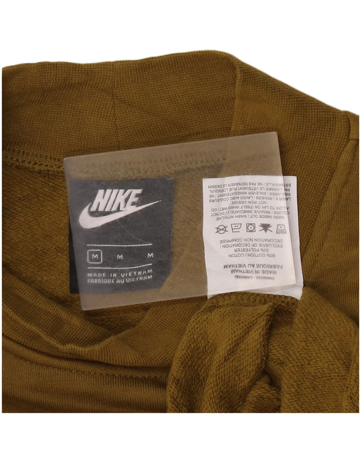 NIKE Womens Crop Oversized Sweatshirt Jumper UK 14 Medium Khaki Bomuld
