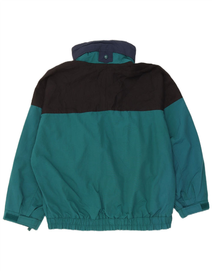 Columbia vindjakkejakke med hætte til kvinder UK 14 Medium Blue Colourblock