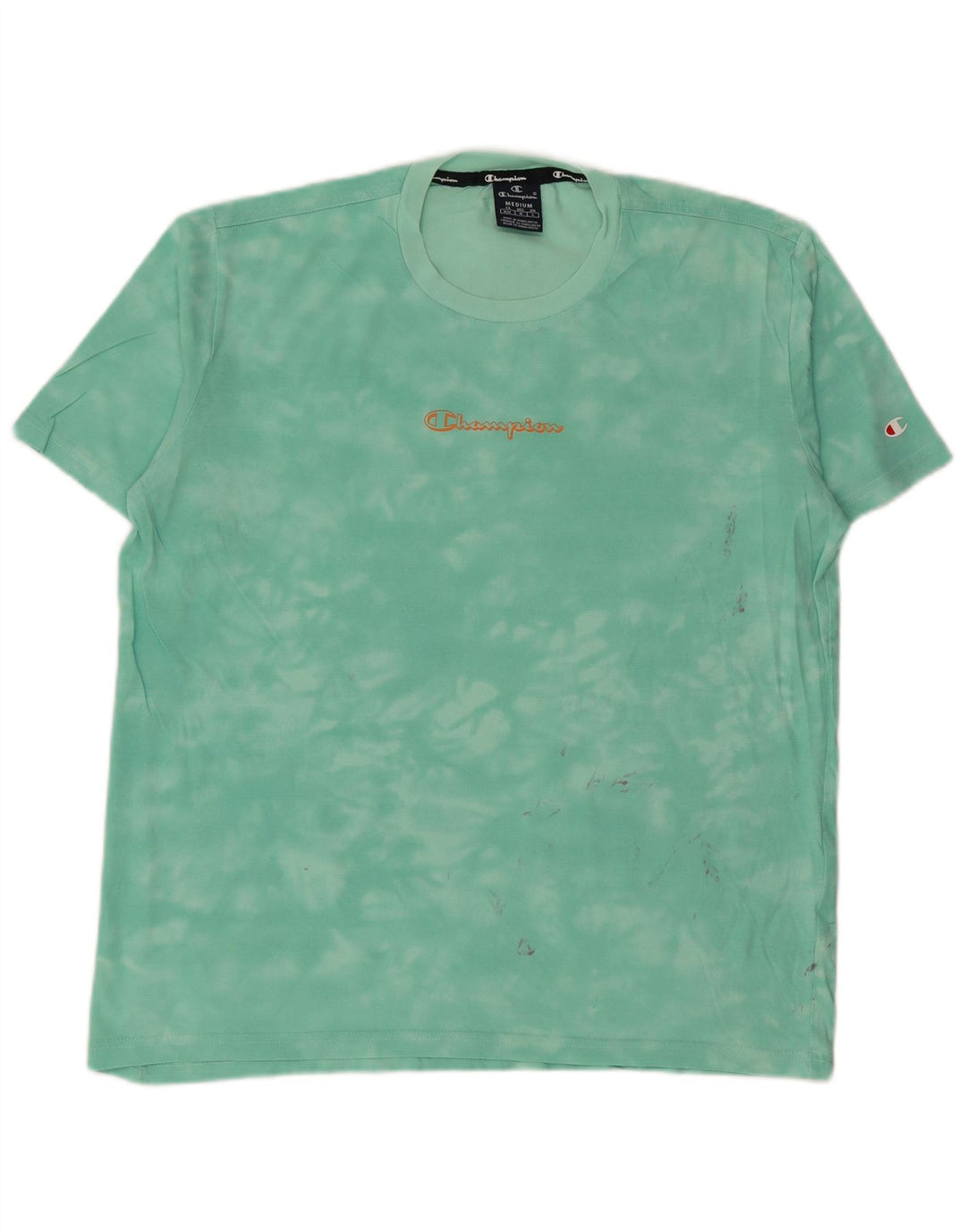 CHAMPION Herre T-Shirt Top Medium Green Tie Dye