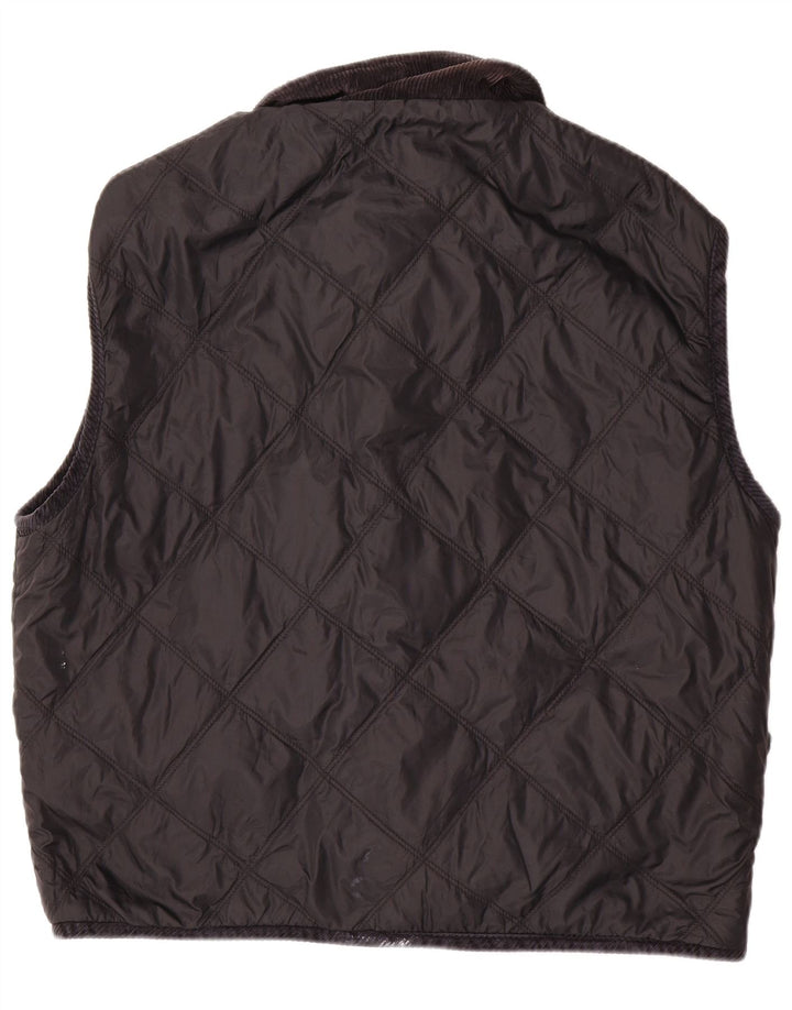Vintage Herre Vendbar Quiltet Gilet UK 40 Large Black