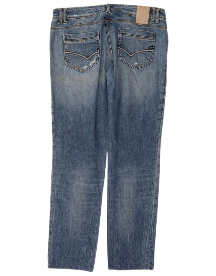 Gas Dame Distressed Straight Jeans W30 L30 Blå Bomuld