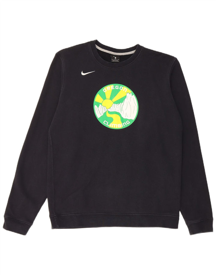 Nike Herre Oregon Graphic Sweatshirt Jumper Medium Sort Bomuld