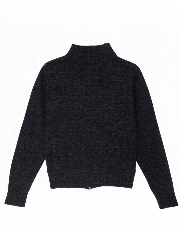 Riffel Herre cardigan sweater Medium Marineblå Flecked Uld