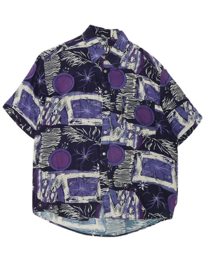 Rob Roy Herre kortærmet skjorte XL Flerfarvet Patchwork Rayon