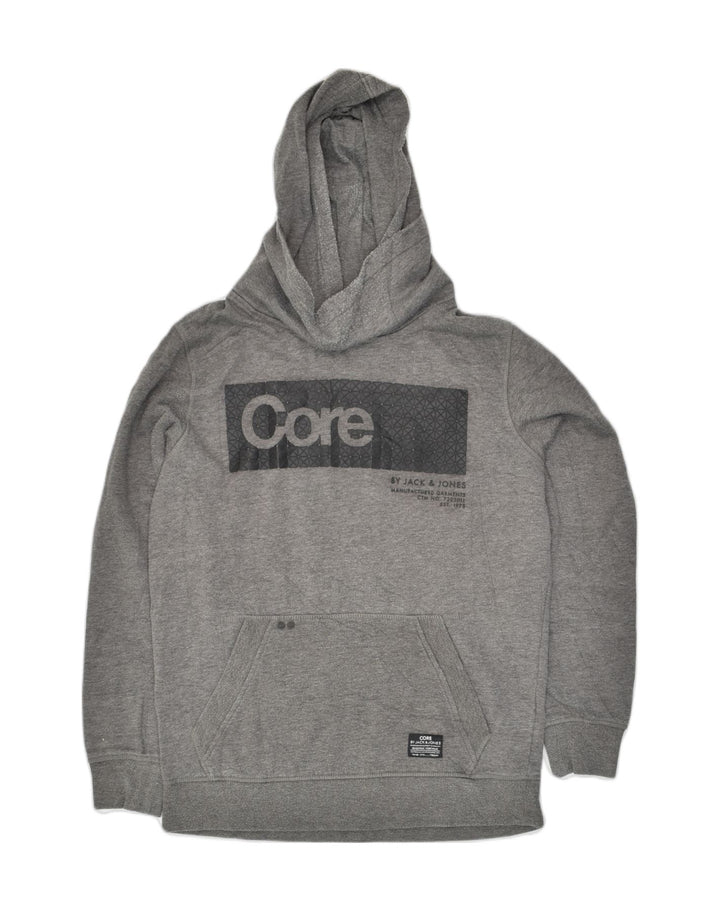 JACK & JONES Mens Graphic Hoodie Jumper Large Grey Polyester | Vintage Jack & Jones | Thrift | Second-Hand Jack & Jones | Used Clothing | Messina Hembry 