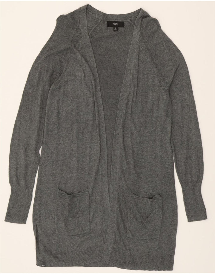 MOSSIMO Womens Longline Open Cardigan Sweater UK 12 Medium Grey Nylon Vintage Mossimo and Second-Hand Mossimo from Messina Hembry 