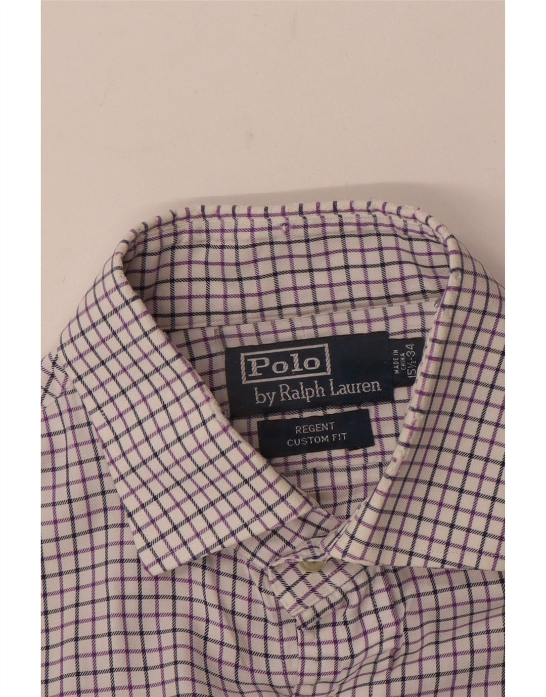 Polo Ralph Lauren Herre Regent skjorte Størrelse 15 1/2 Medium Lilla Ternet