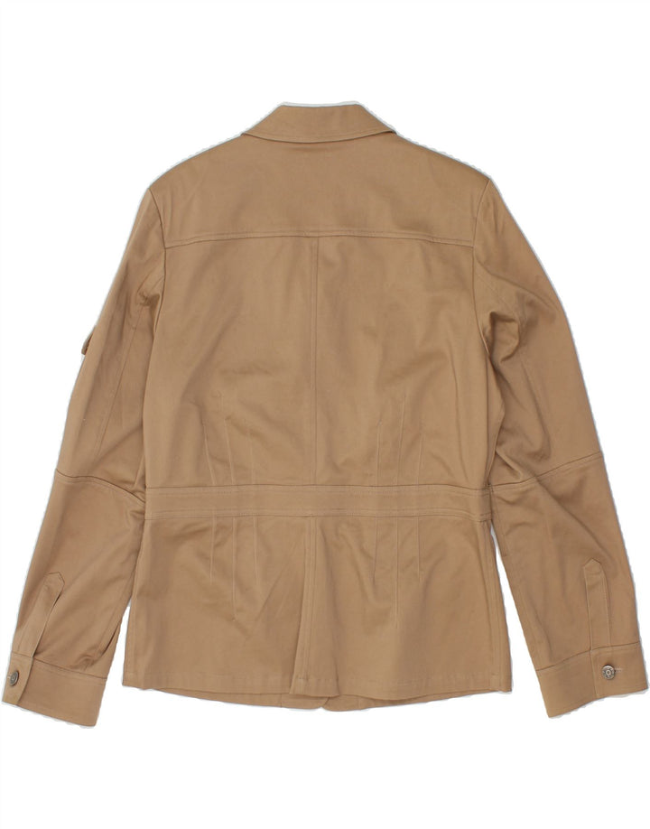 VOGUE Womens 4 Button Blazer Jacket UK 14 Large Beige Cotton Vintage Vogue and Second-Hand Vogue from Messina Hembry 