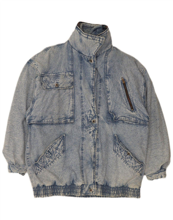 Vintage Dame Oversized Denim Coat UK 18 XL Blå Bomuld
