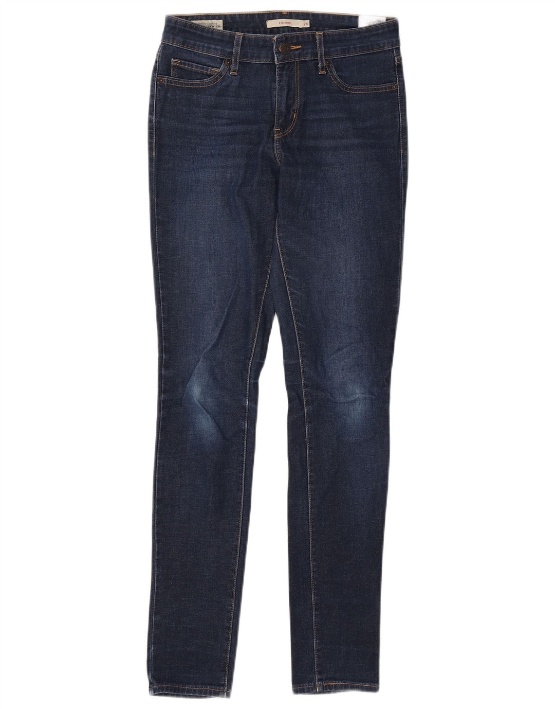 LEVI'S Dame 711 Skinny Jeans W26 L30 Blå Bomuld