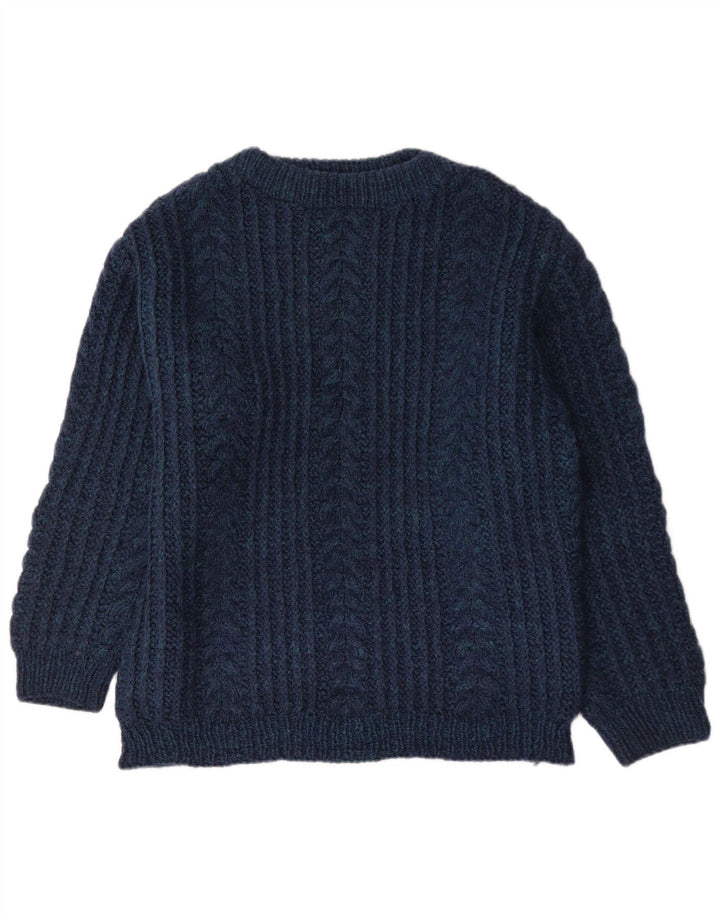 Vintage Herre Boat Neck Jumper Sweater Medium Navy Blue