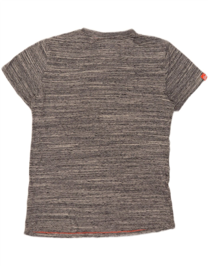 Superdry T-shirt top til mænd, stor grå flækket bomuld