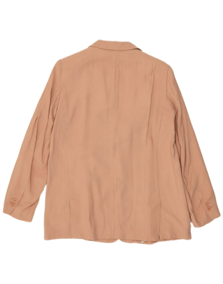 Zara Dame 1 Knap Blazer Jacket UK 14 Medium Pink Acetate