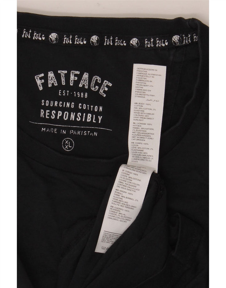 Fat Face Herre T-Shirt Top 2XL Sort Bomuld
