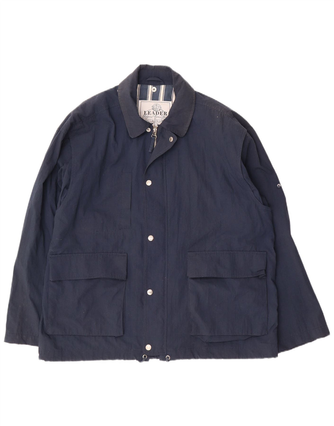 Leader Bomber Jacket UK 40 Large Navy Blue Polyester