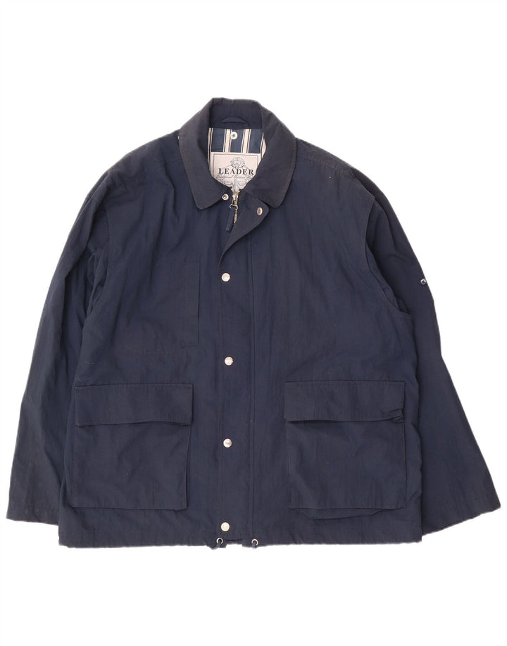 Leader Bomber Jacket UK 40 Large Navy Blue Polyester