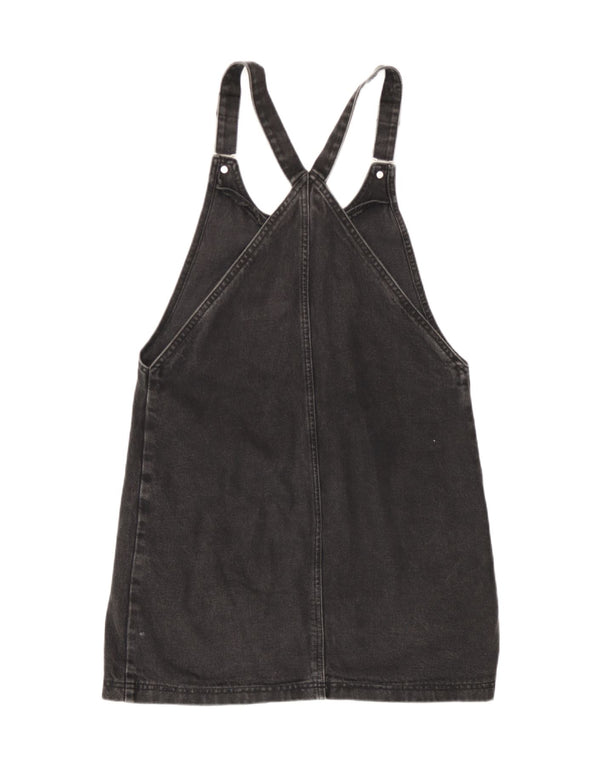 Topshop Dame Denim Dungaree Dress UK 12 Medium Grey Bomuld