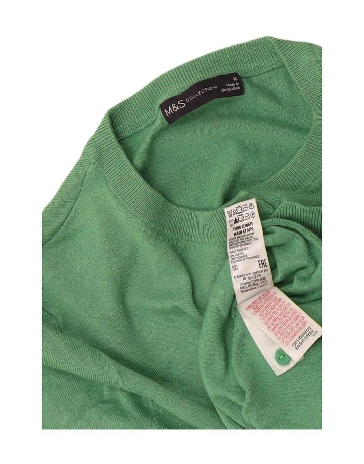 Marks & Spencer Dame Cardigan Sweater UK 16 Large Green Viscose
