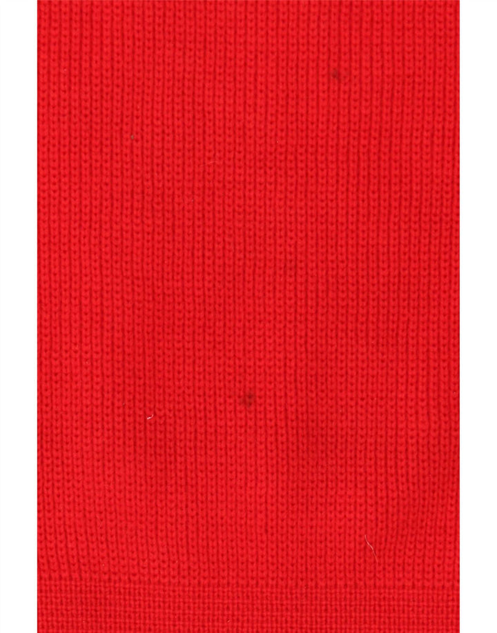 Vintage Herre Boat Neck Jumper Sweater Medium Rød