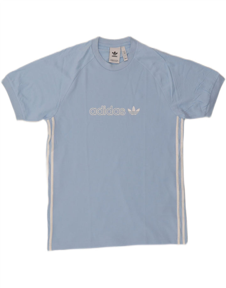ADIDAS Grafisk T-shirt til mænd, mellemblå bomuld