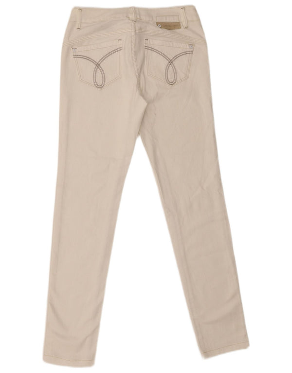 Calvin Klein Womens Skinny Jeans W26 L30 White Cotton