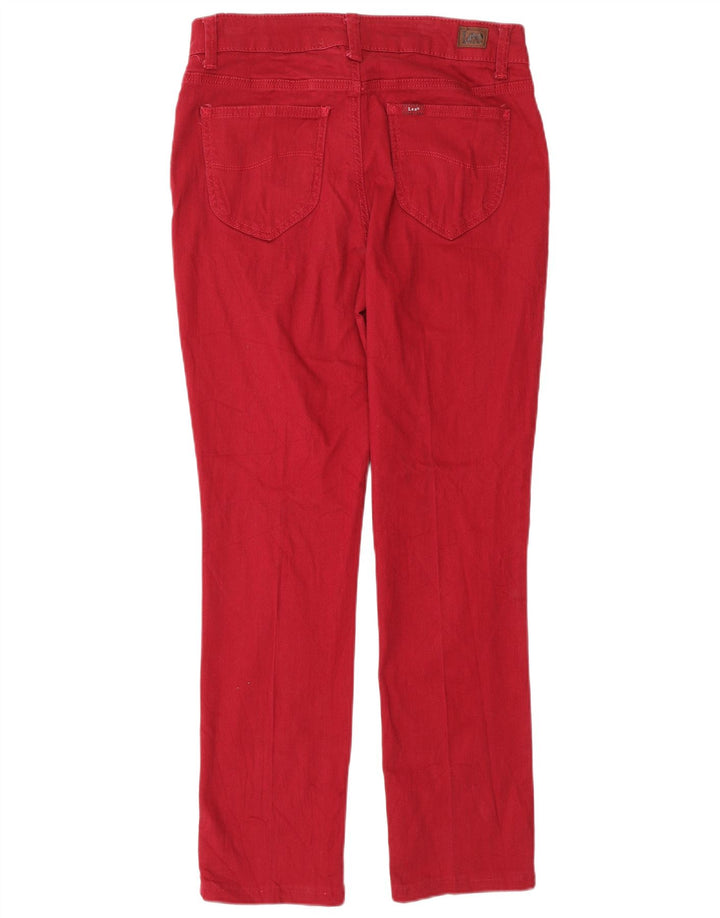 LEE Dame Mid Rise Regular Fit Straight Jeans US 6 Medium W30 L28 Rød