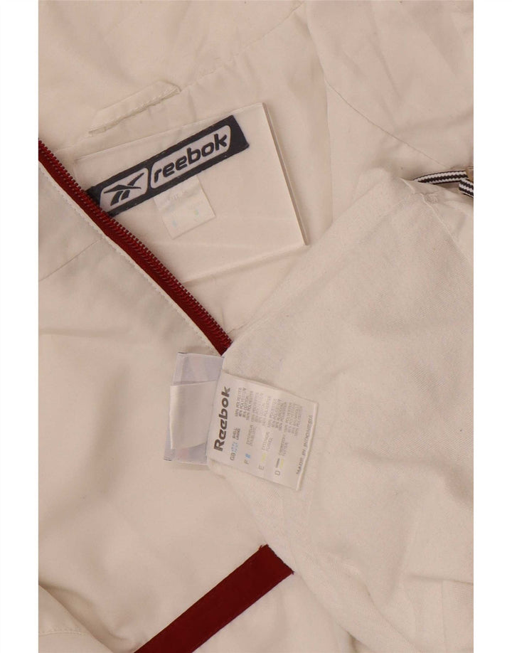 Reebok Herre Pullover træningsdragt Topjakke UK 40 Medium White Colourblock