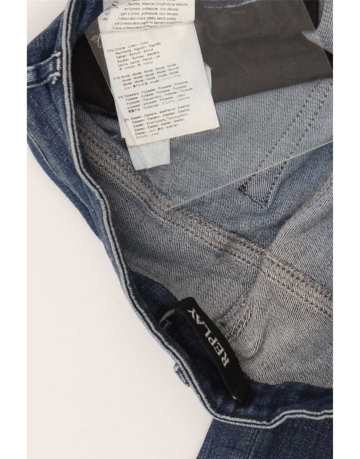 Replay Dame Slim Jeans W28 L30 Blå Bomuld