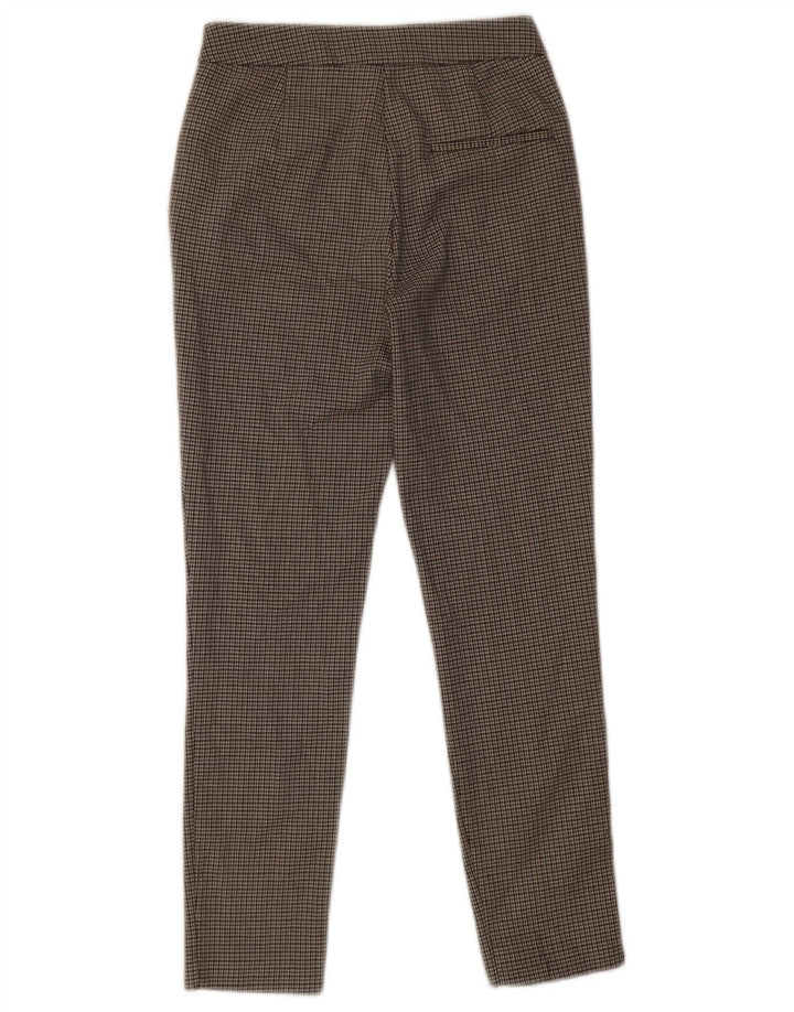 Zara Dame Slim Suit Bukser XS W24 L26 Grå Houndstooth Polyester