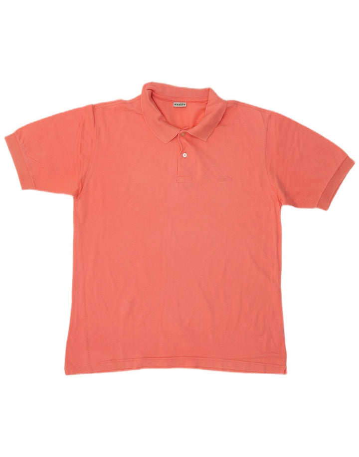 DIADORA Poloshirt til mænd Stor Pink Bomuld