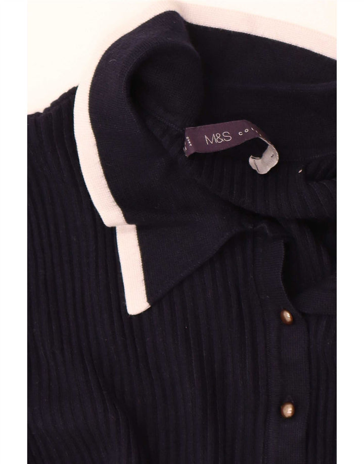 Marks & Spencer Dame Polo Neck Jumper Sweater UK 14 Medium Navy Blue