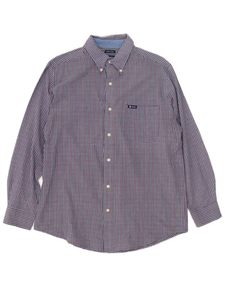 Chaps Herreskjorte Medium Blue Gingham Cotton