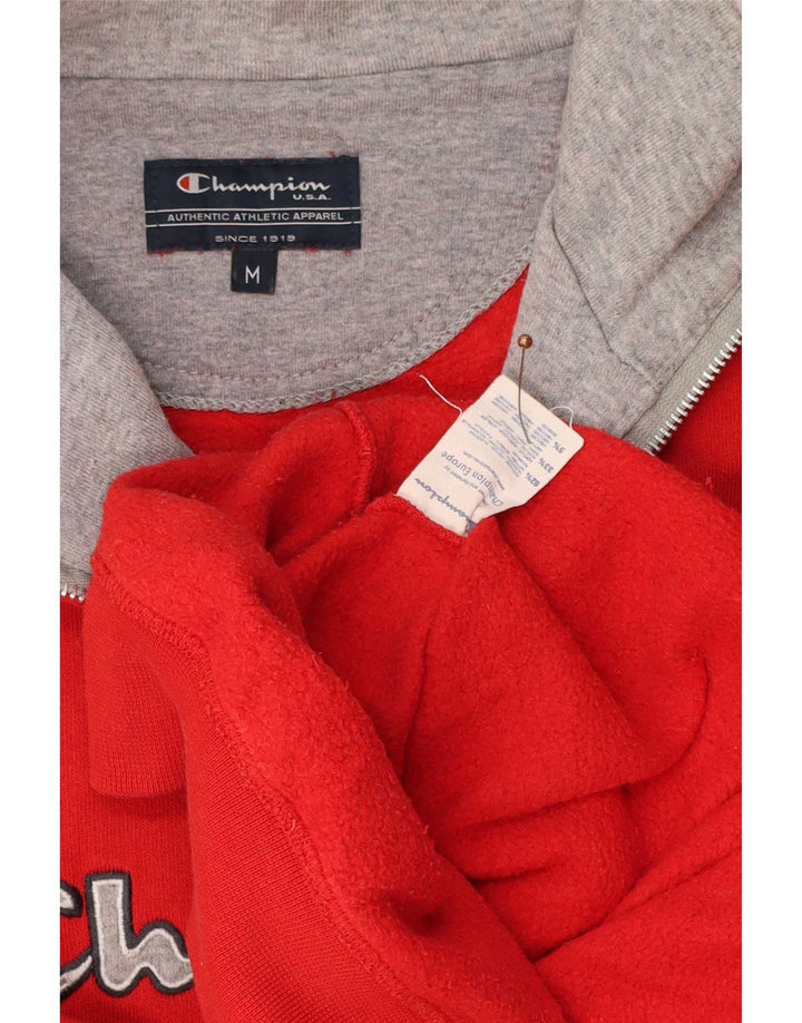 Champion Herre Oversized grafisk lynlås-sweatshirt Jumper Medium Rød