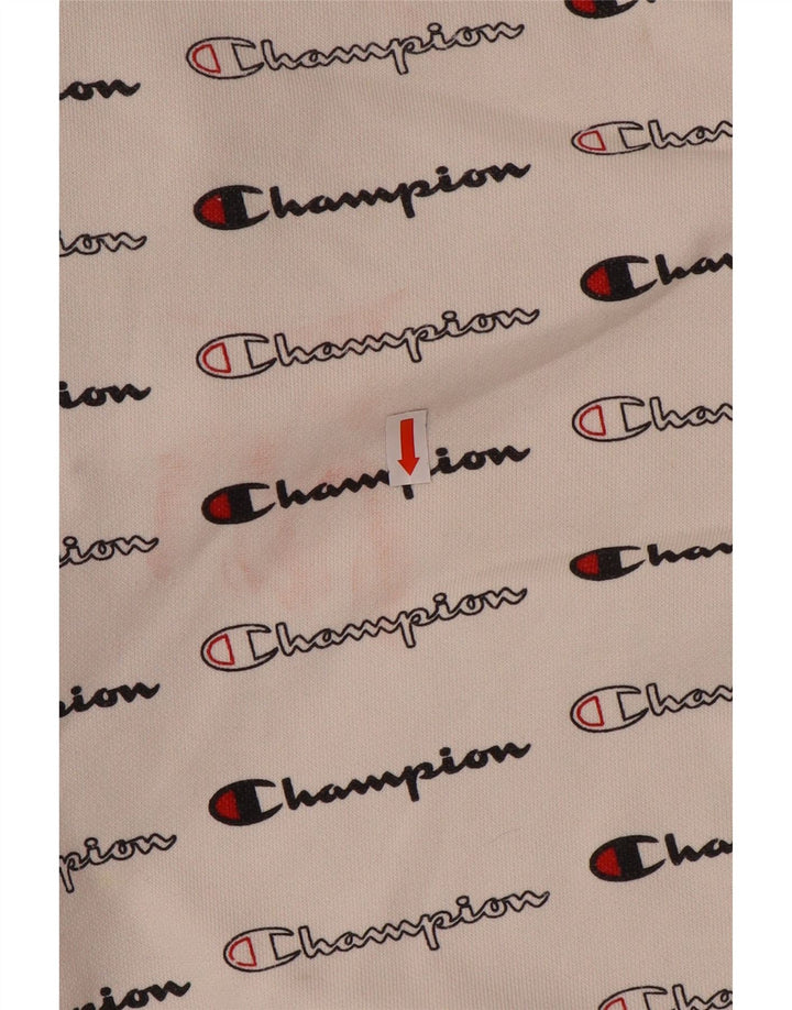 Champion Herre Grafisk Sweatshirt Jumper Medium Hvid Bomuld